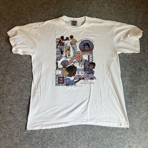 Vtg 90s single stitch t shirt Pride In Heritage Hope For The Future Size XL - Picture 1 of 7